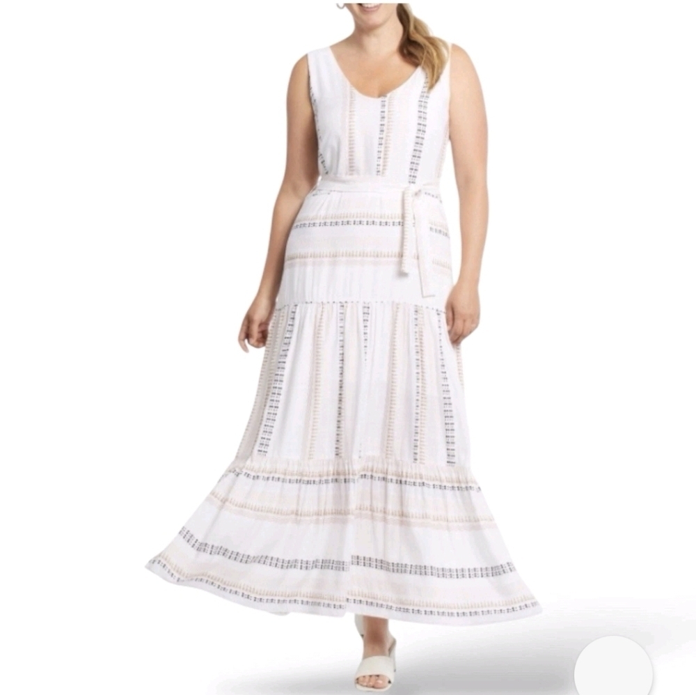 Tribal Sleeveless Tiered Maxi Dress - Size XL